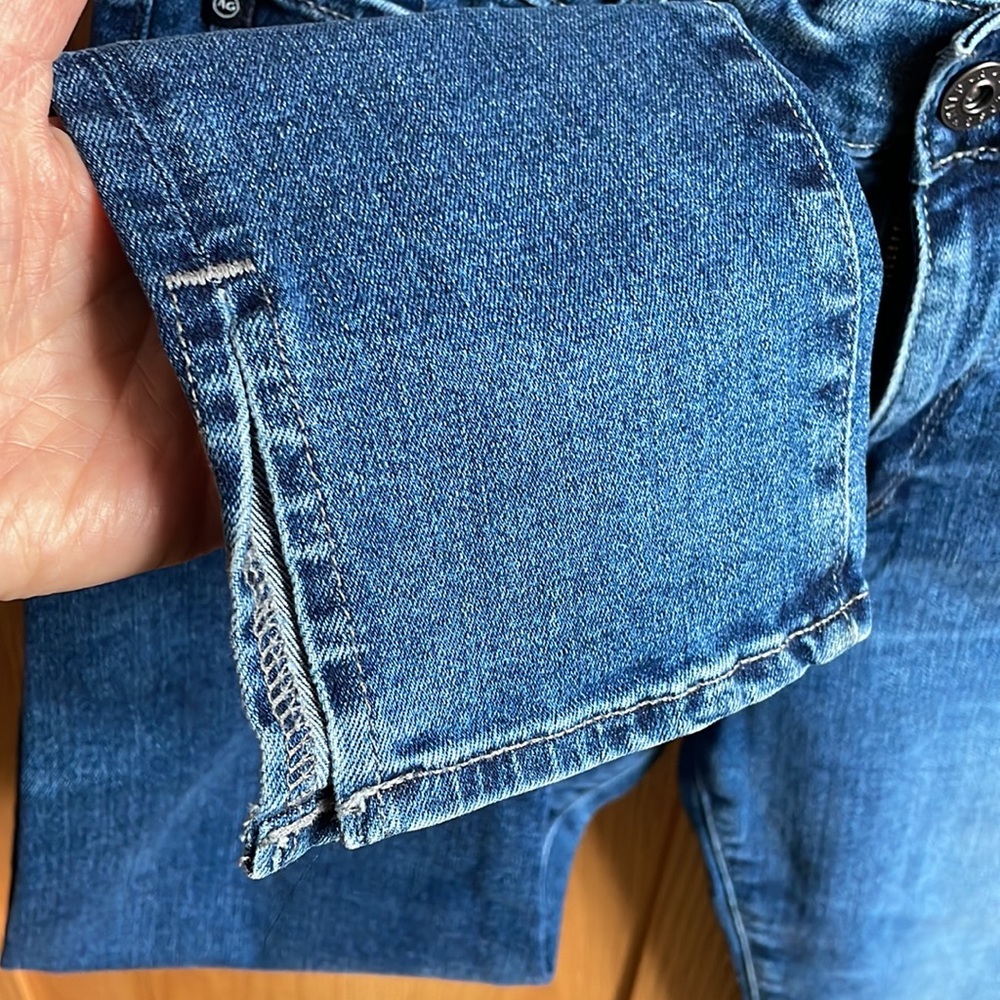 Farrah High rise skinny blue jeans with ankle slots in med blue wash - Picture 4 of 6